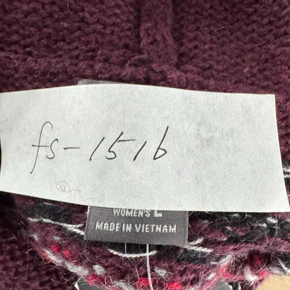 Eddie Bauer Fair Isle Sweater Womens Large Cowl Neck‎ Wool Blend NWOWT FS-1516 - Picture 2 of 10
